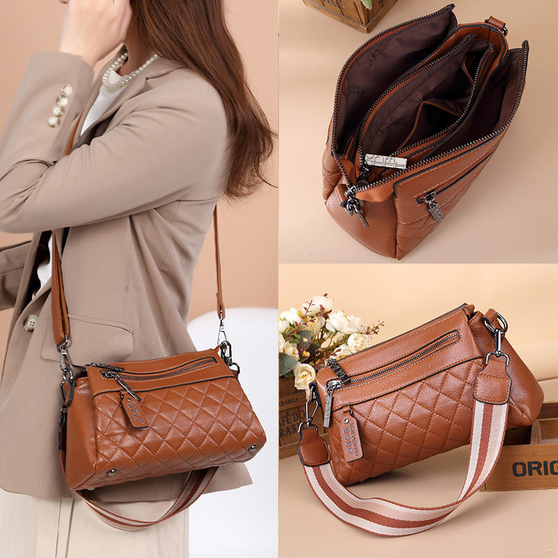 T&uacute;i Đeo Vai/Đeo Ch&eacute;o Nữ Da B&oacute;ng Họa Tiết Tr&aacute;m, Nhiều Ngăn, Dung T&iacute;ch Lớn Phong C&aacute;ch Cổ Điển M&agrave;u N&acirc;u, Xanh L&aacute;, Đen